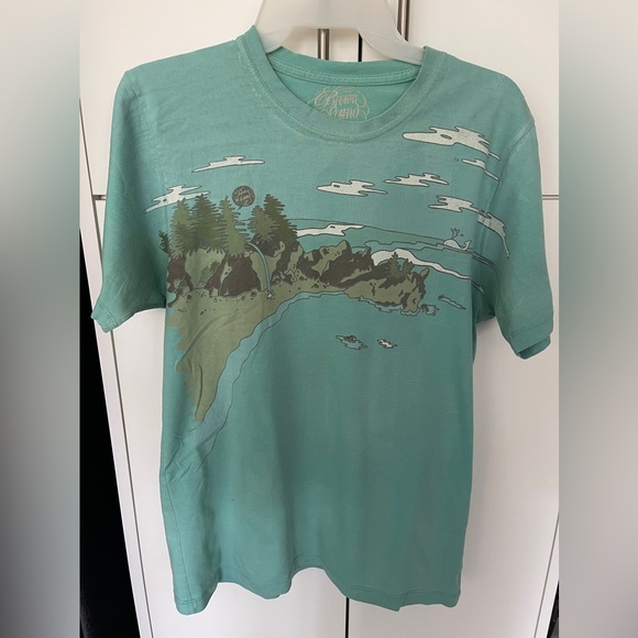 Brown Sound Other - Brown Sound Men’s T-Shirt Turquoise Ocean Whale Small S